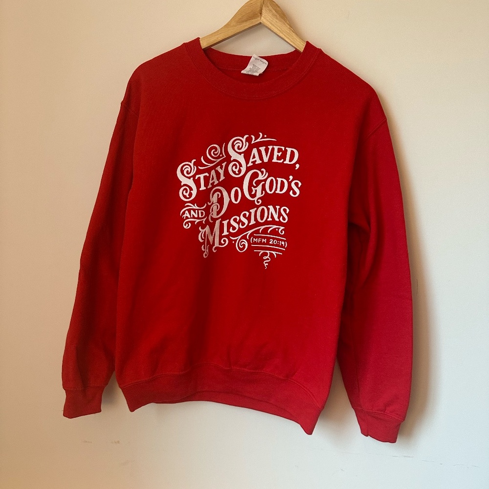 My Favorite Murder Official Merch 'Stay Saved' Crewneck Sweatshirt, Size Small